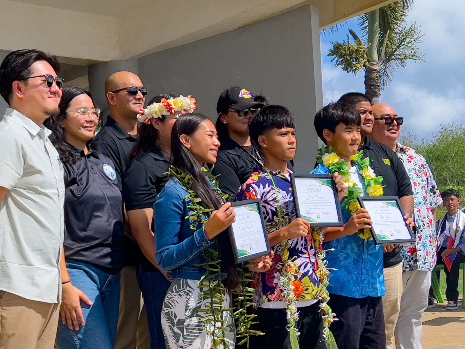 The Athlete of the Year awardees: Genicia Agulto, Zhi Jin, and Jacob Encabo.