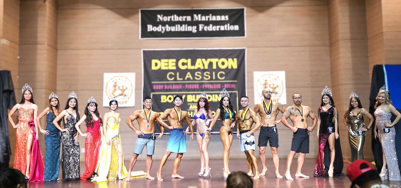 Competitors pose for a group shot.