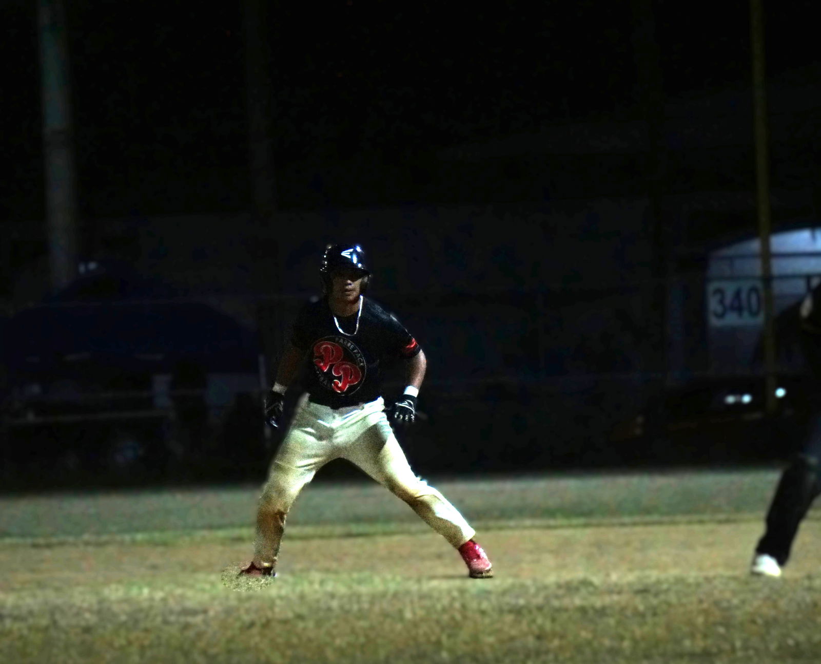 The Bears’ J-Boy Mediola leans out as he readies an attempt to steal third base during a 2025 Saipan Baseball League game at the Francisco “Tan Ko” Palacios Baseball Field.Photo by James F. Sablan Jr.