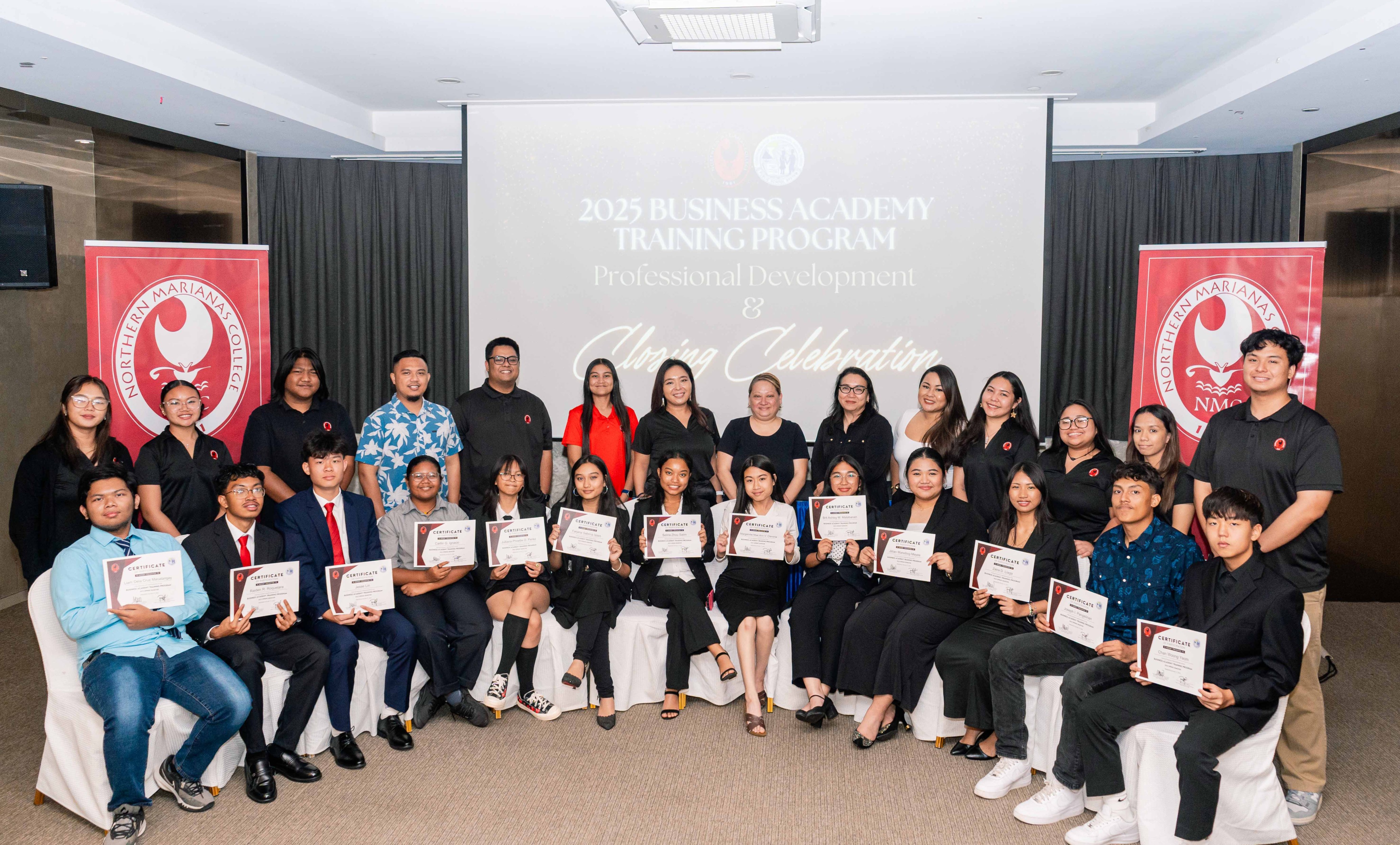 The NMC Center for Training and Innovation, in collaboration with the CNMI Public School System, has concluded the pilot cohort of the Business Academy Training Program.NMC photo