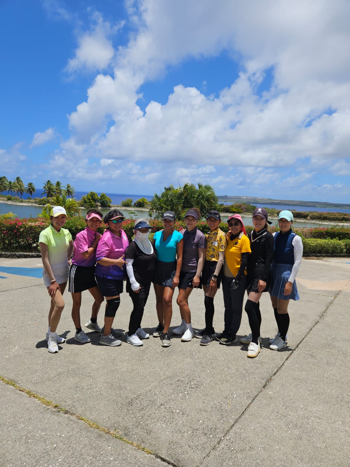 Members of the CNMI Women's Golf Association pose for a group photo before competing in the first monthly tournament of the 2025 season at Laolao Bay Golf & Resort’s west course on May 10.Contributed photo