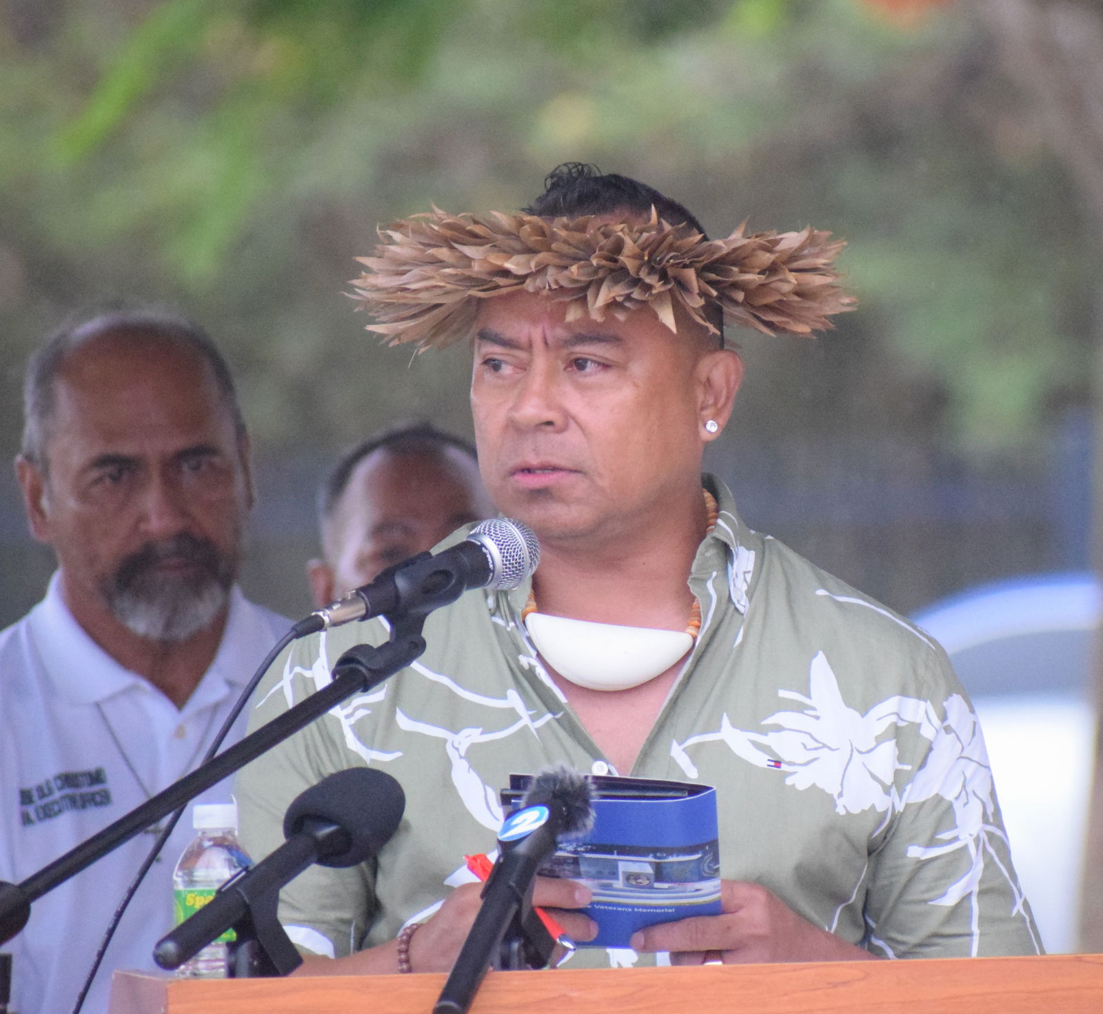 John Oliver "Bolis" Gonzales was the master of ceremonies during the Memorial Day commemoration at the Veterans Cemetery in Marpi on May 26, 2025.