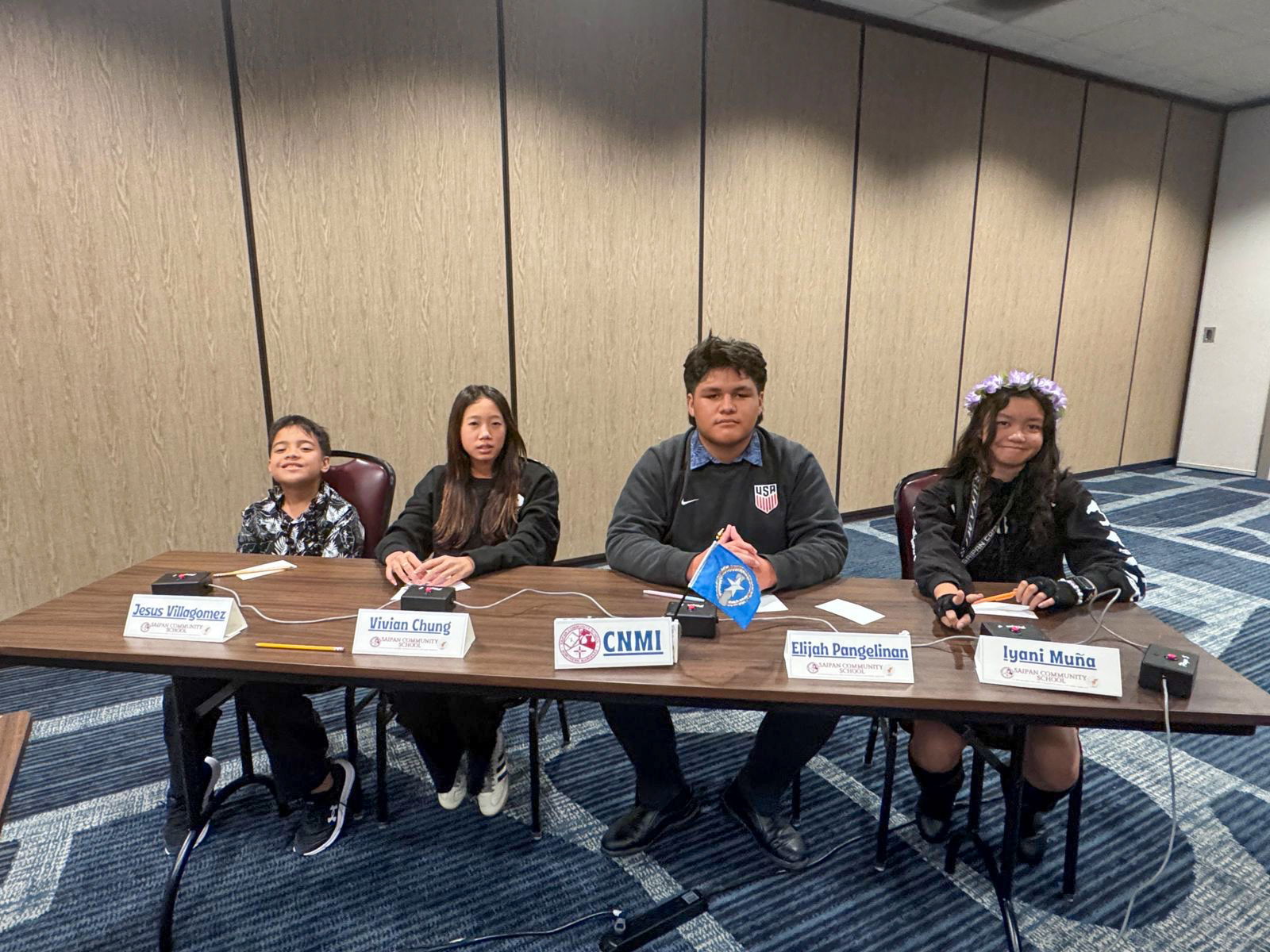 CNMI team members Elijah Pangelinan, Vivian Chung, Jesus Villagomez and Iyani L. Muna.