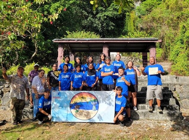 Students of the National Honor Society of Dr. Rita H. Inos Jr./Sr. High School plant 17 fruit trees on May 20, 2025, at historic Tonga Cave on Rota to mark Marianas Tourism Month. The event was coordinated by the Marianas Visitors Authority in cooperation with the Rota Mayor’s Office and Dept. of Lands & Natural Resources.