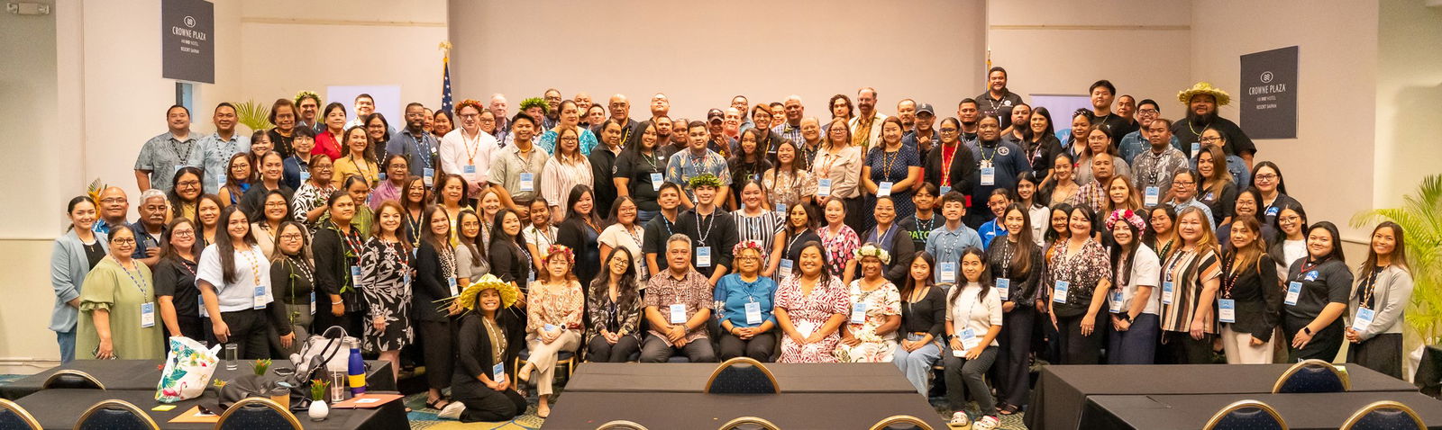 The participants of the 2025 Pacific Population Health Summit pose for a group photo at Crowne Plaza's Hibiscus Hall on Monday.Contributed photo