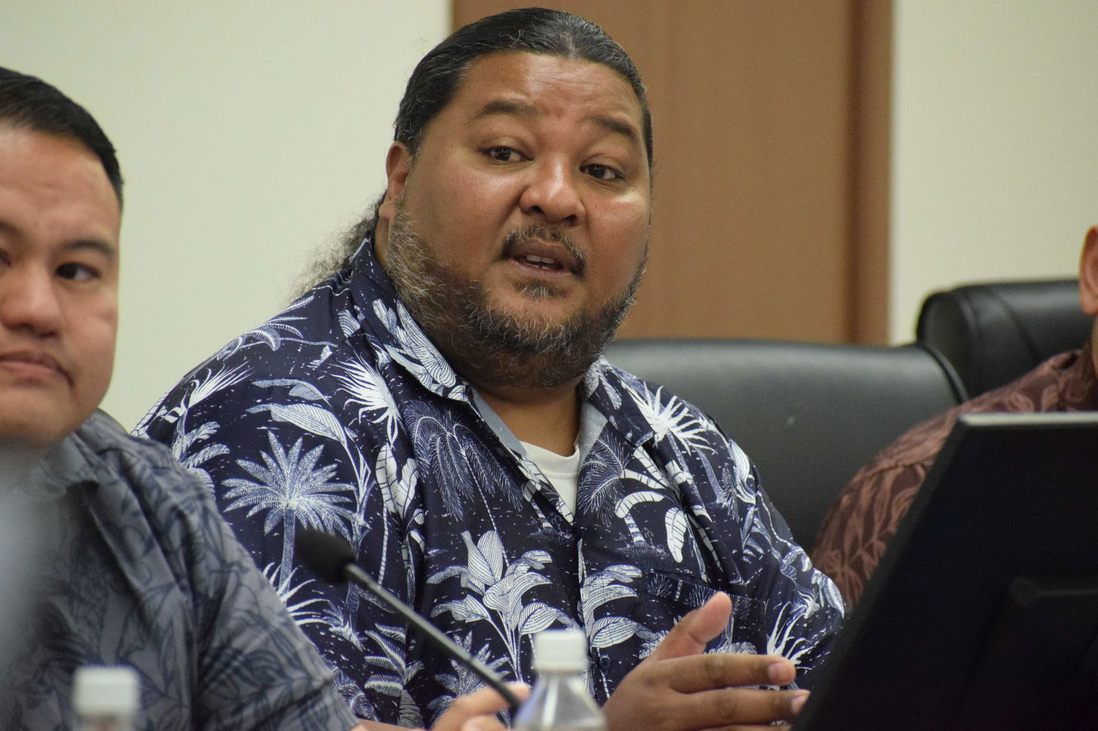 Senate Vice President Karl King-Nabors asks a question during a bicameral conference committee meeting in the House chamber on Tuesday.Photo by Emmanuel T. Erediano