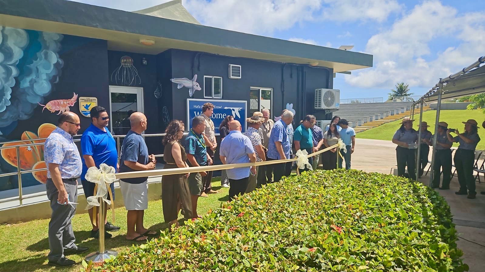 Officials gathered Wednesday at American Memorial Park to celebrate the ribbon-cutting of the Mariana Trench visitor contact station.Friends of the Mariana Trench photo