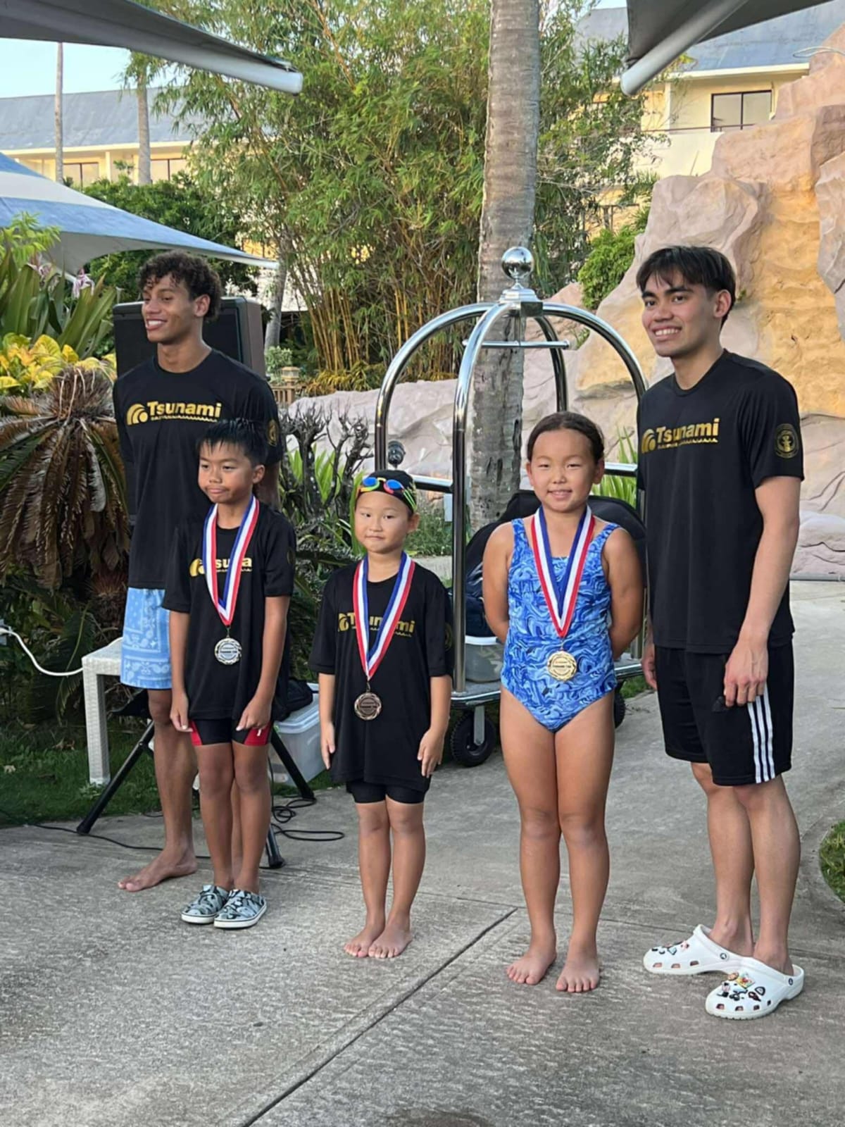 Lucy Shin, Angelo Pepito, and Xingyu Wang were the top three finishers in the 50 Fly Mixed A-Finals 8U Division of the Tsunami Cup 2nd meet at the Pacific Islands Club Saipan pool on Saturday.