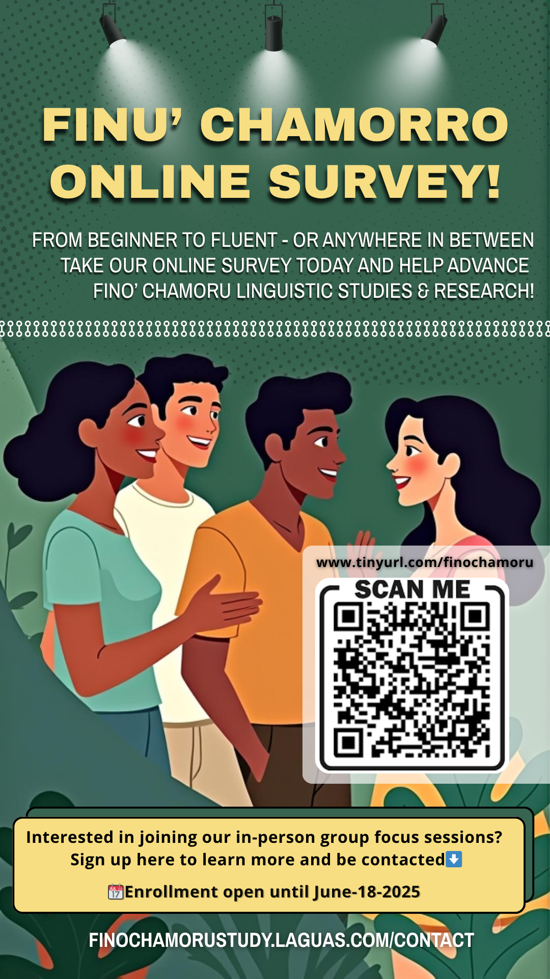 Online Survey & Call Out Flyer seeking participants for FInu' Chamorro Research Study