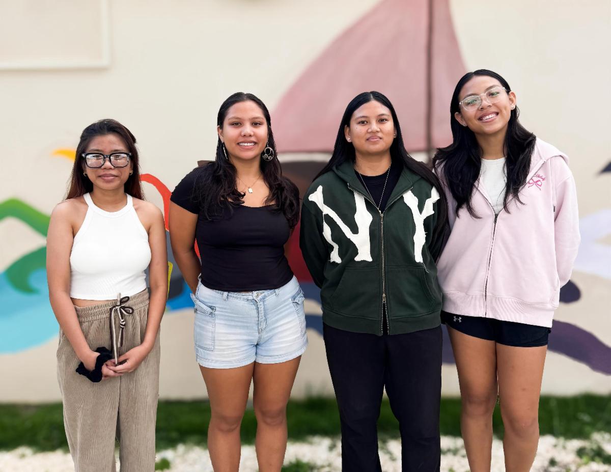 From left, Northern Marianas College kinesiology students and American Sport Education Program certified coaches Kyla Macabanti, Eden Mendiola, Sha Aina Mendoza, and Adriana Tamparong. Not in photo is Friendly Joy Pena.NMC photo 