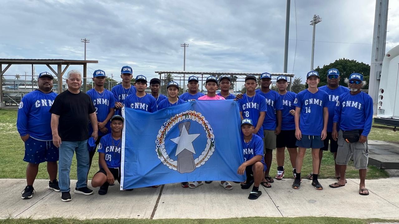 Governor Arnold I. Palacios poses for a photo with Team CNMI before they departed to Guam to compete in the 2025 Little League Asia Pacific/Middle East Senior Regional Tournament from June 10 to 15, 2025.Contributed photo