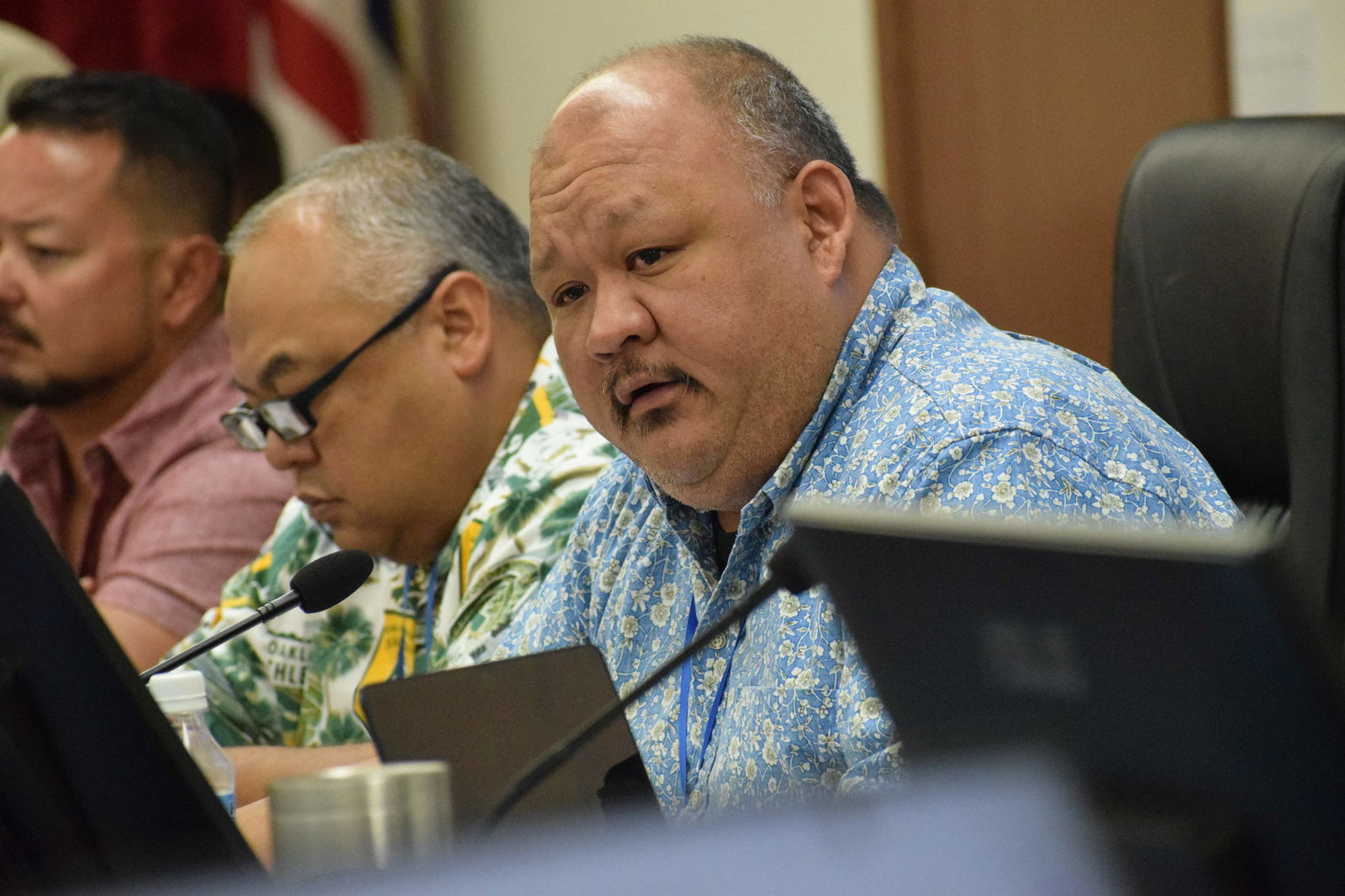 Rep. John Paul Sablan speaks during a bicameral conference committee meeting in the House chamber on Tuesday.Photo by Emmanuel T. Erediano