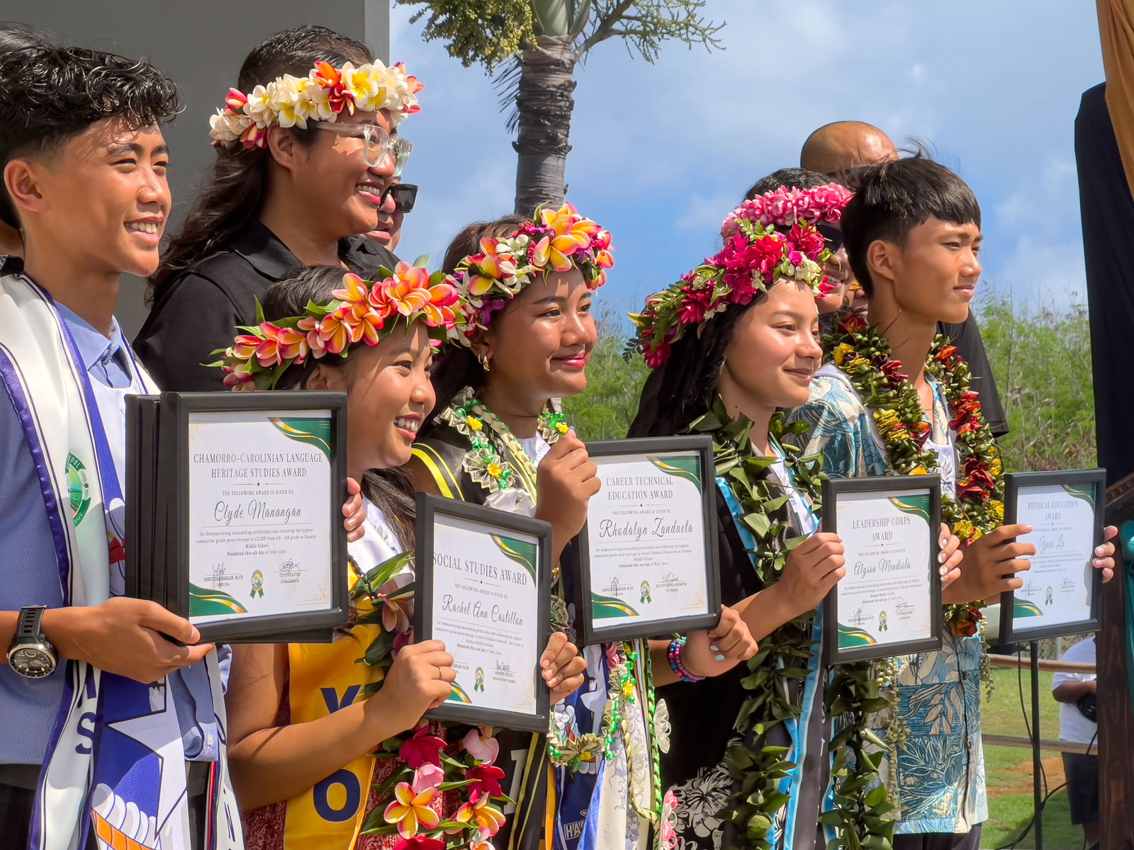 The subject awardees are Clyde Manangan, Rachel Ann Castillon, Yuxi Lu, Alyssa Mendiola, and Rhodalyn Zandueta.