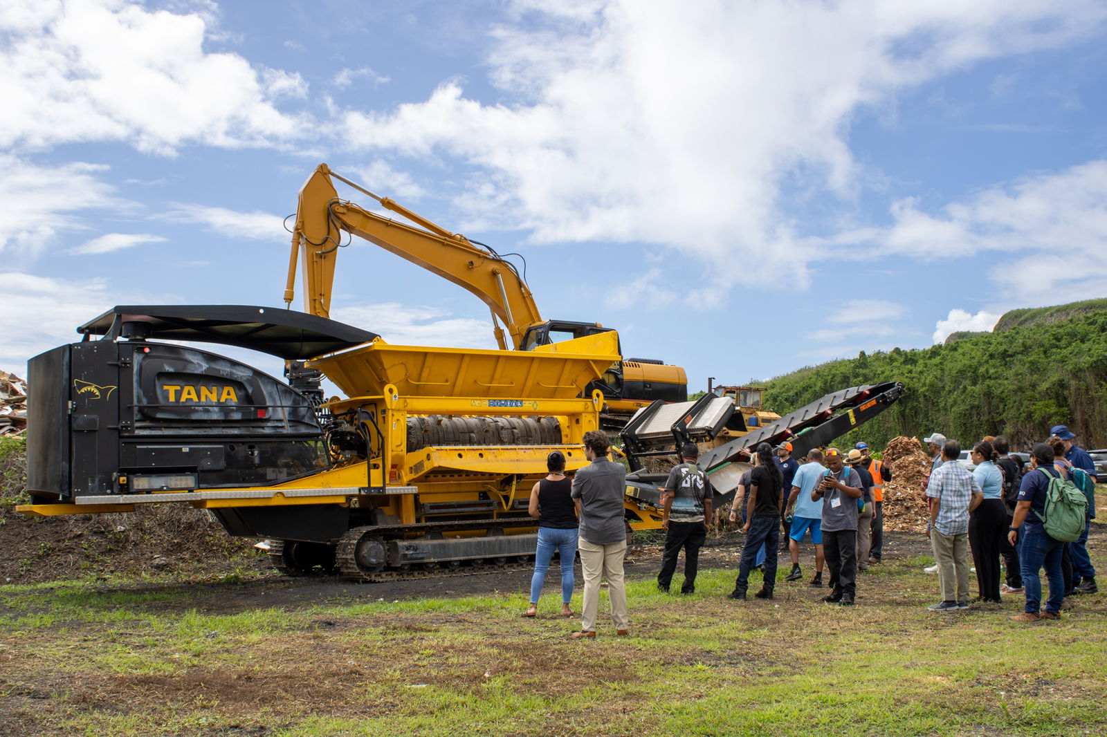 The Office of Planning and Development and the Department of Public Works showcased a 30-ton multi-purpose shredder as part of a tour during the 32nd Pacific Islands Environmental Training Symposium on Saipan.OPD photos