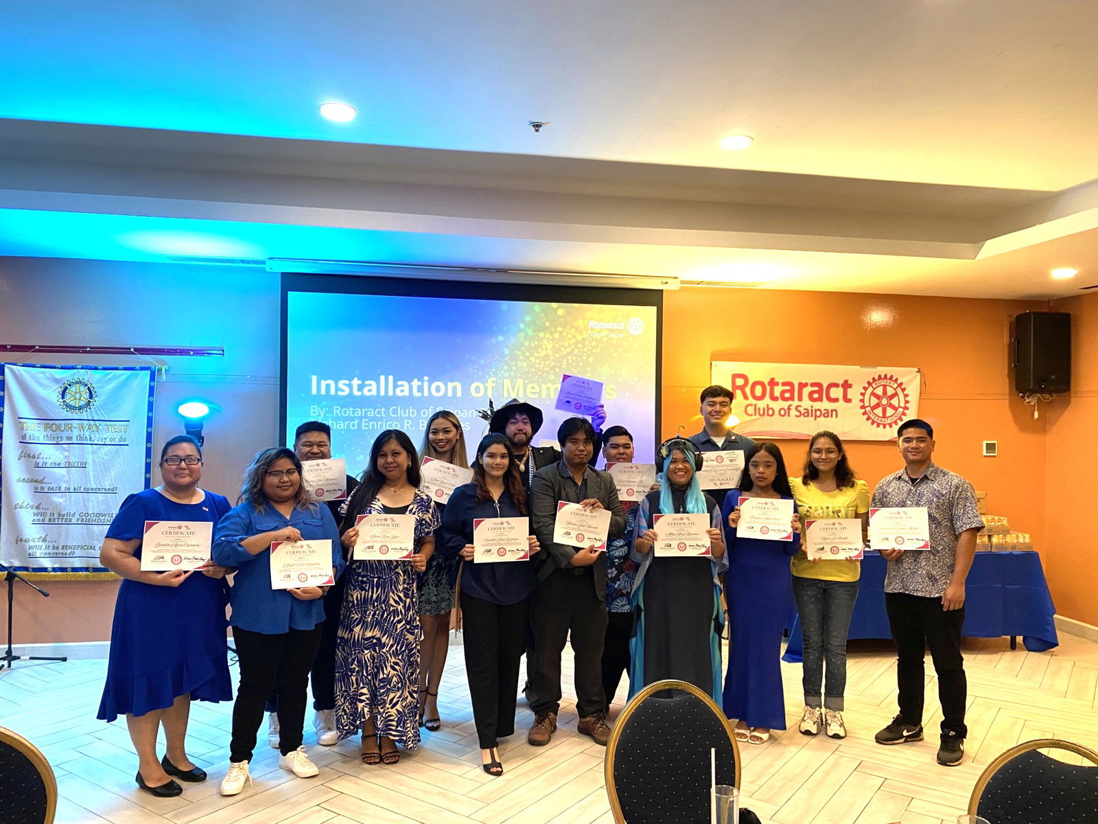 Rotaract members pose for a group photo at their officer installment ceremony on Saturday, July 12 at Crowne Plaza.