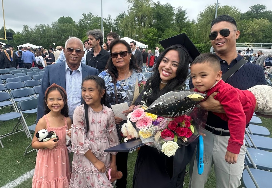 Maria Ayuyu poses for a photo with her family post-graduation. Joining her are her parents Joe and Marcia Ayuyu, nieces Katana and Hanalei, brother Joe Ayuyu Jr. and nephew Cayden.