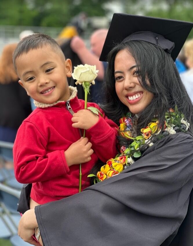 Maria Ayuyu with nephew Cayden Ayuyu.