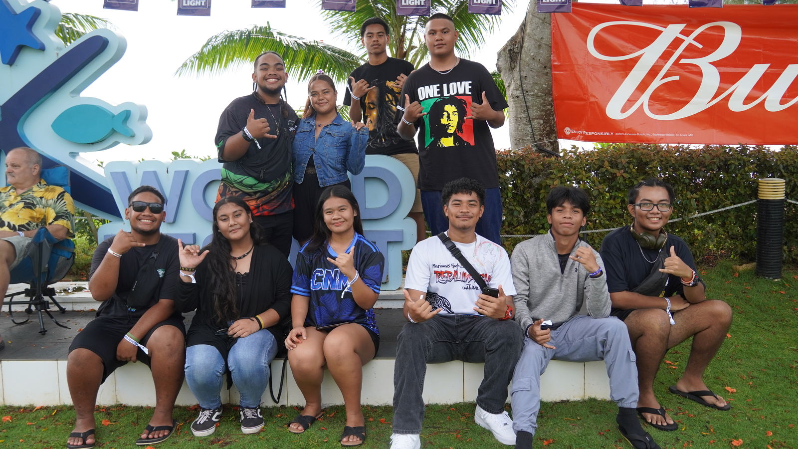 Norman Skilling and his fantastic braids stand in the second row to the left. He was at the concert with his family and friends.