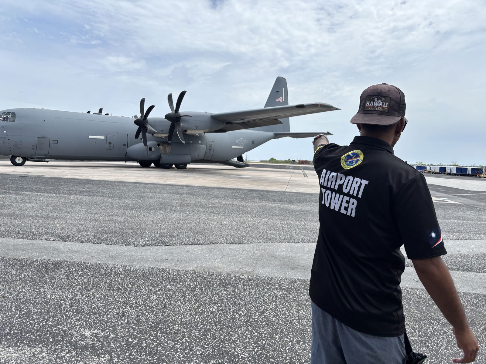 The first-ever U.S. military flight carrying 18 Marshall Islanders deported from the United States by the U.S. Immigration and Customs Enforcement arrived in Majuro on June 10 this year.Marshall Islands Office of National Security photo via Giff Johnson