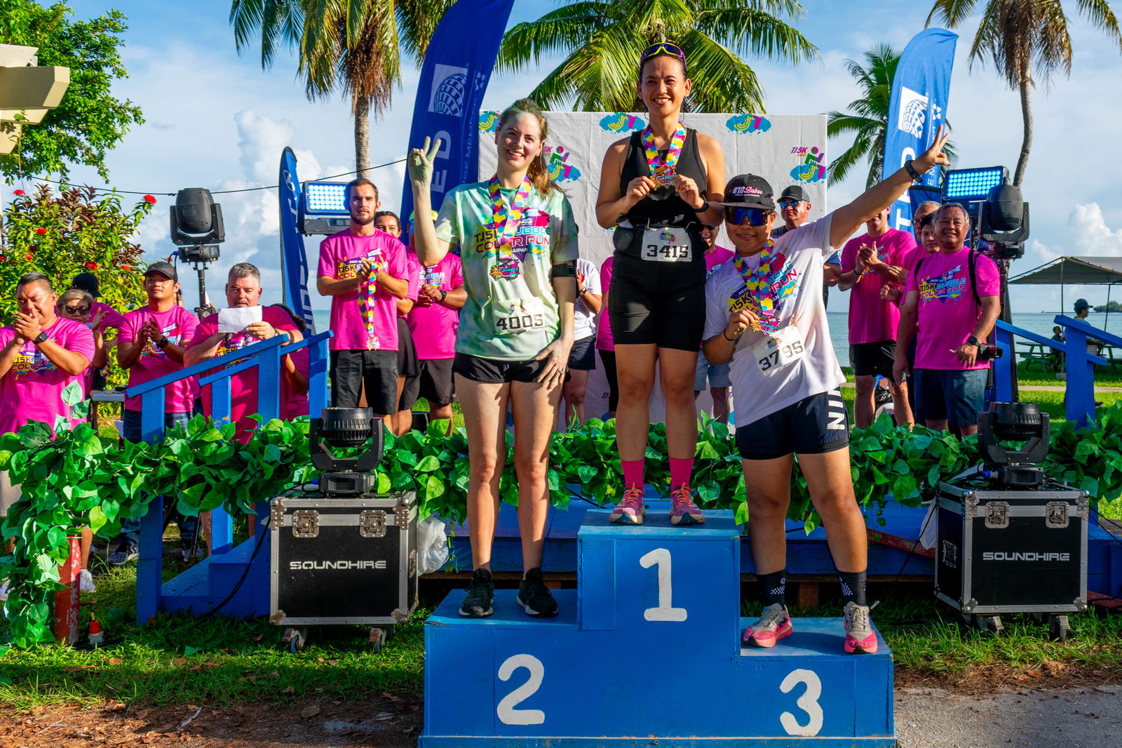 Kathleen Tolentino, India Goldman, and Sheila Isla are the top three finishers in the women's 40-49 age group.