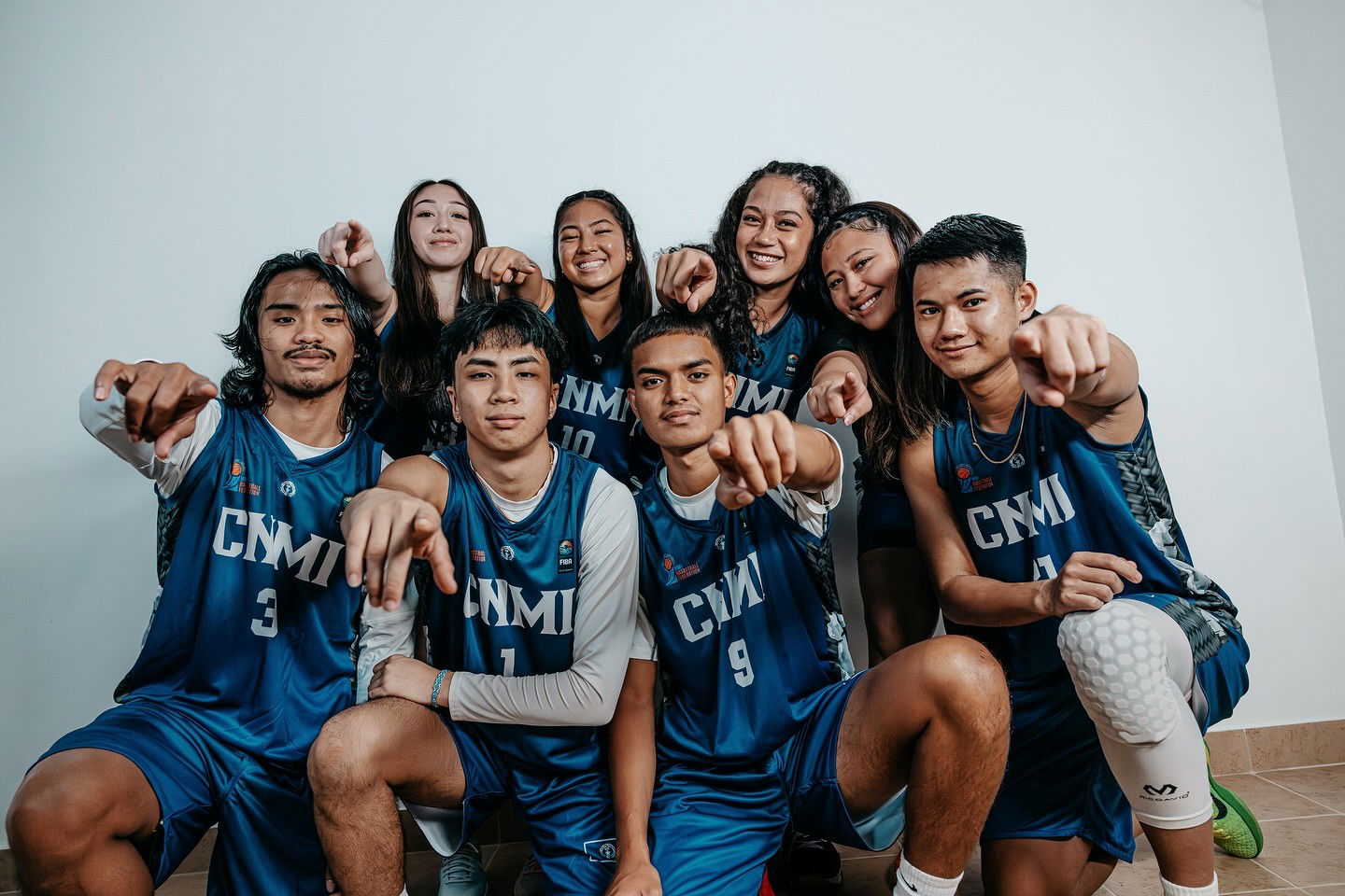 The NMI Men’s and Women’s 3x3 Basketball Team members pose for a group photo during their media day.Marianas Press via NMSA