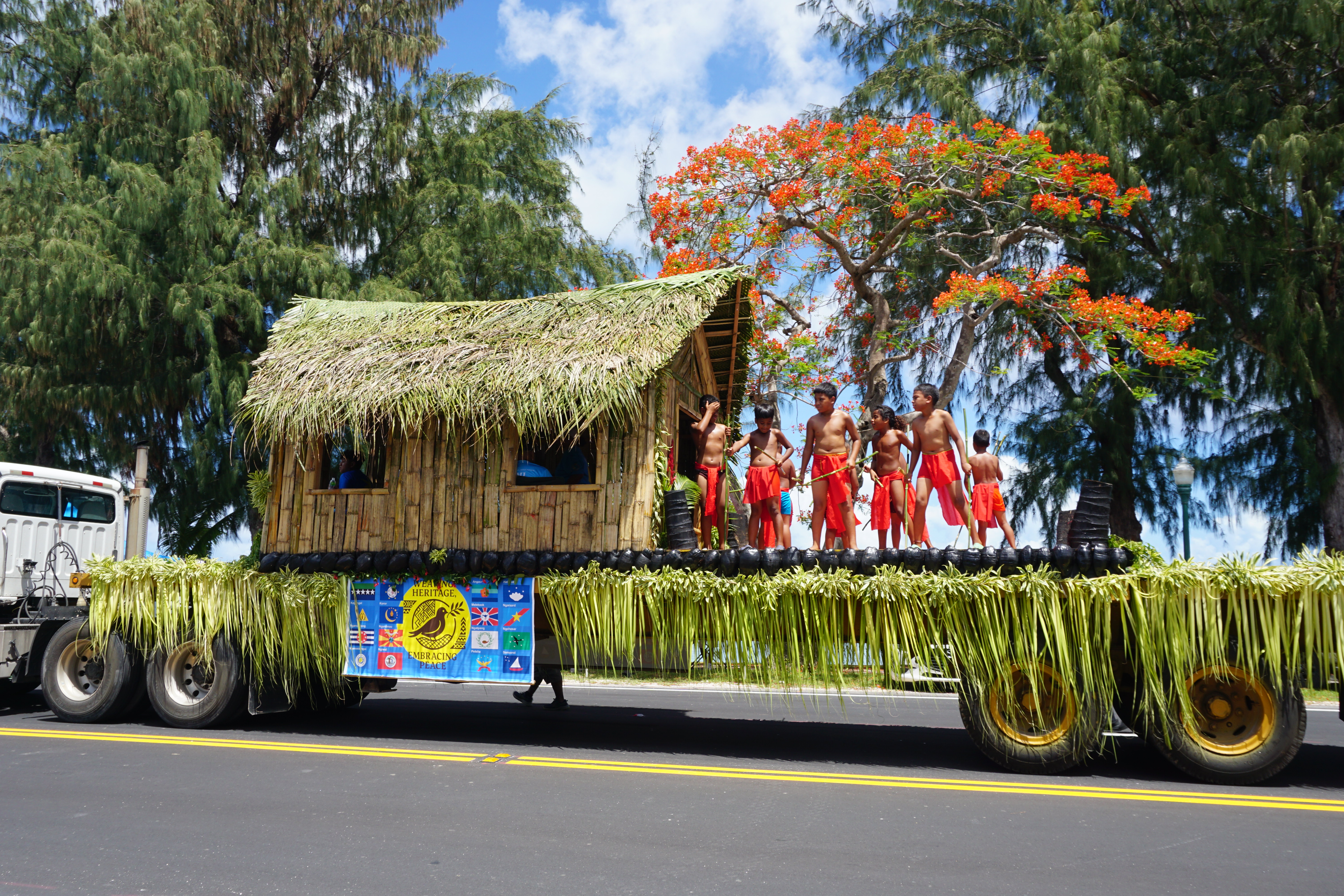 The Palau community's float.