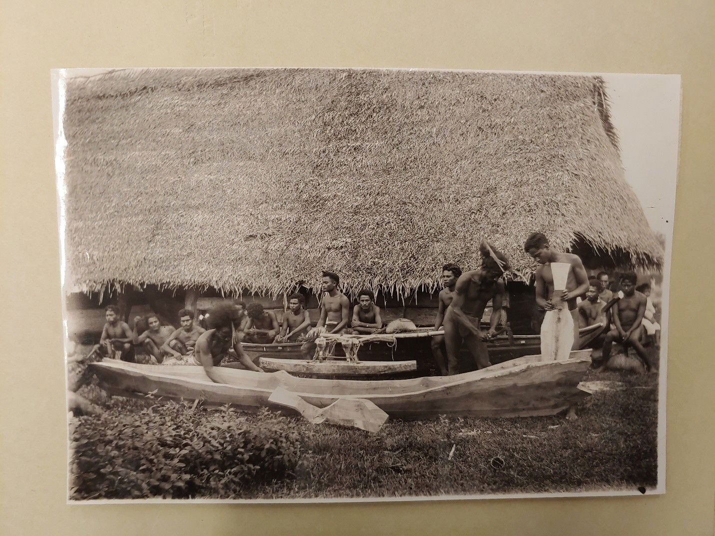 Yap Canoe at Saipan.Hornbostel/Bishop Museum photo