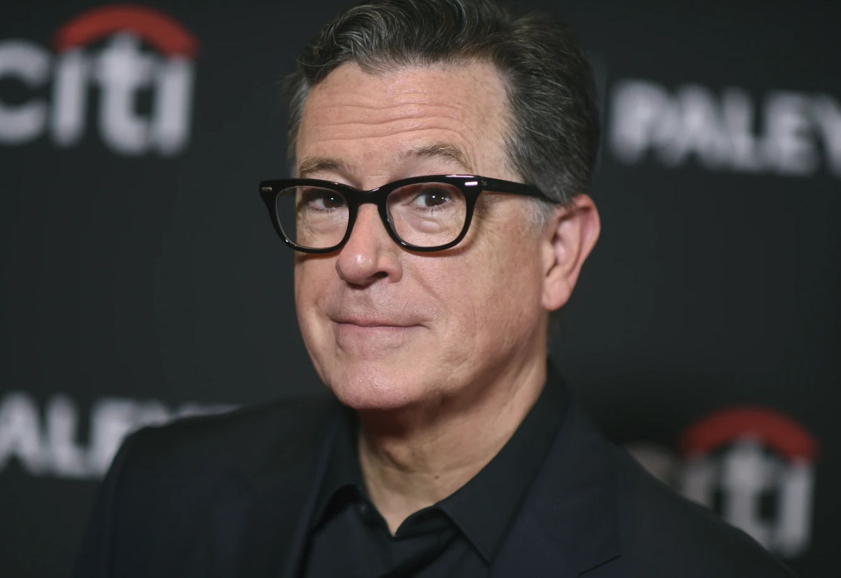 Stephen Colbert arrives at a screening of his show during PaleyFest on April 21, 2024 at the Dolby Theatre in Los Angeles.AP