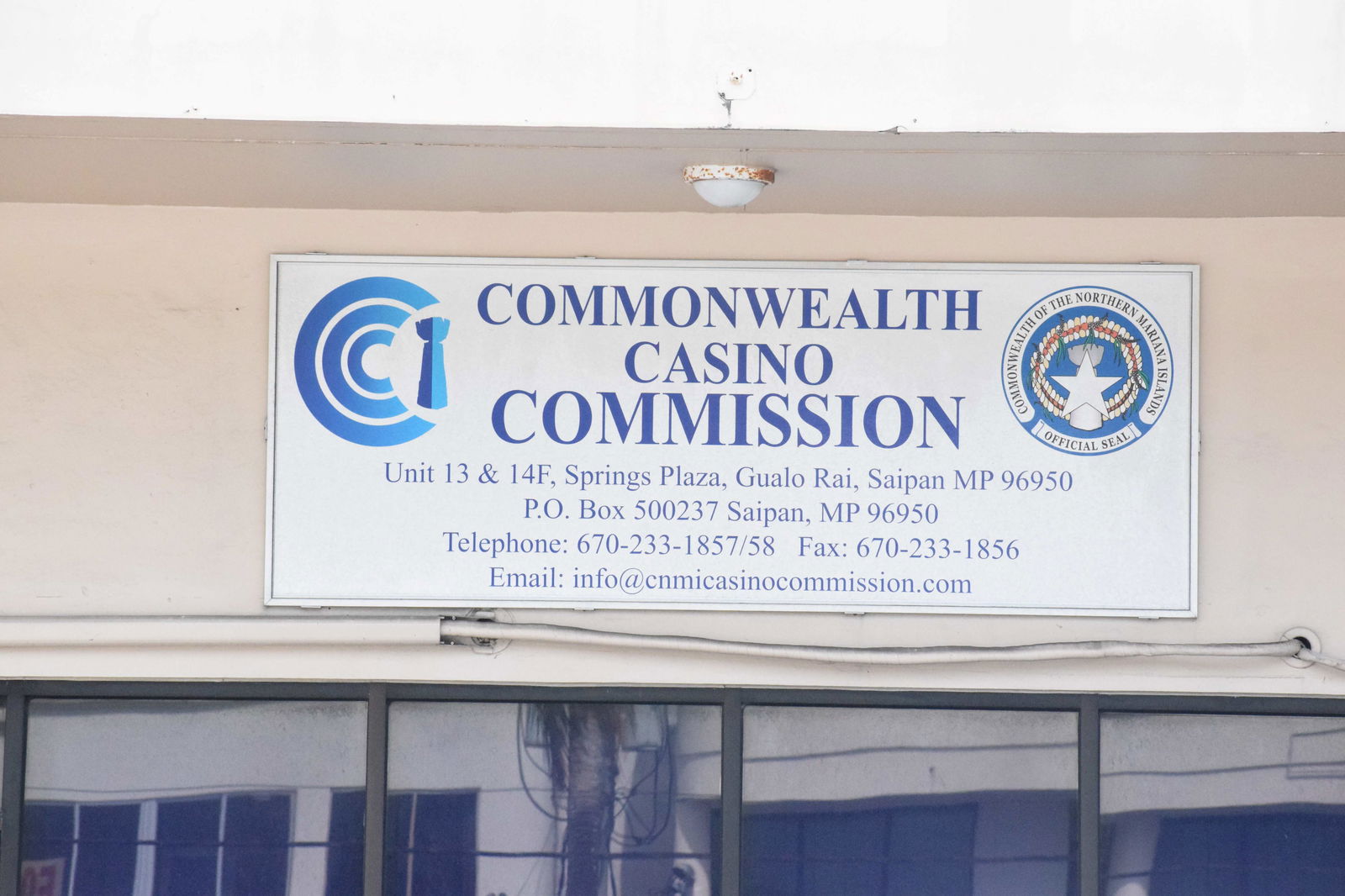 The Commonwealth Casino Commission office at the Springs Plaza on Middle Road in Gualo Rai. 