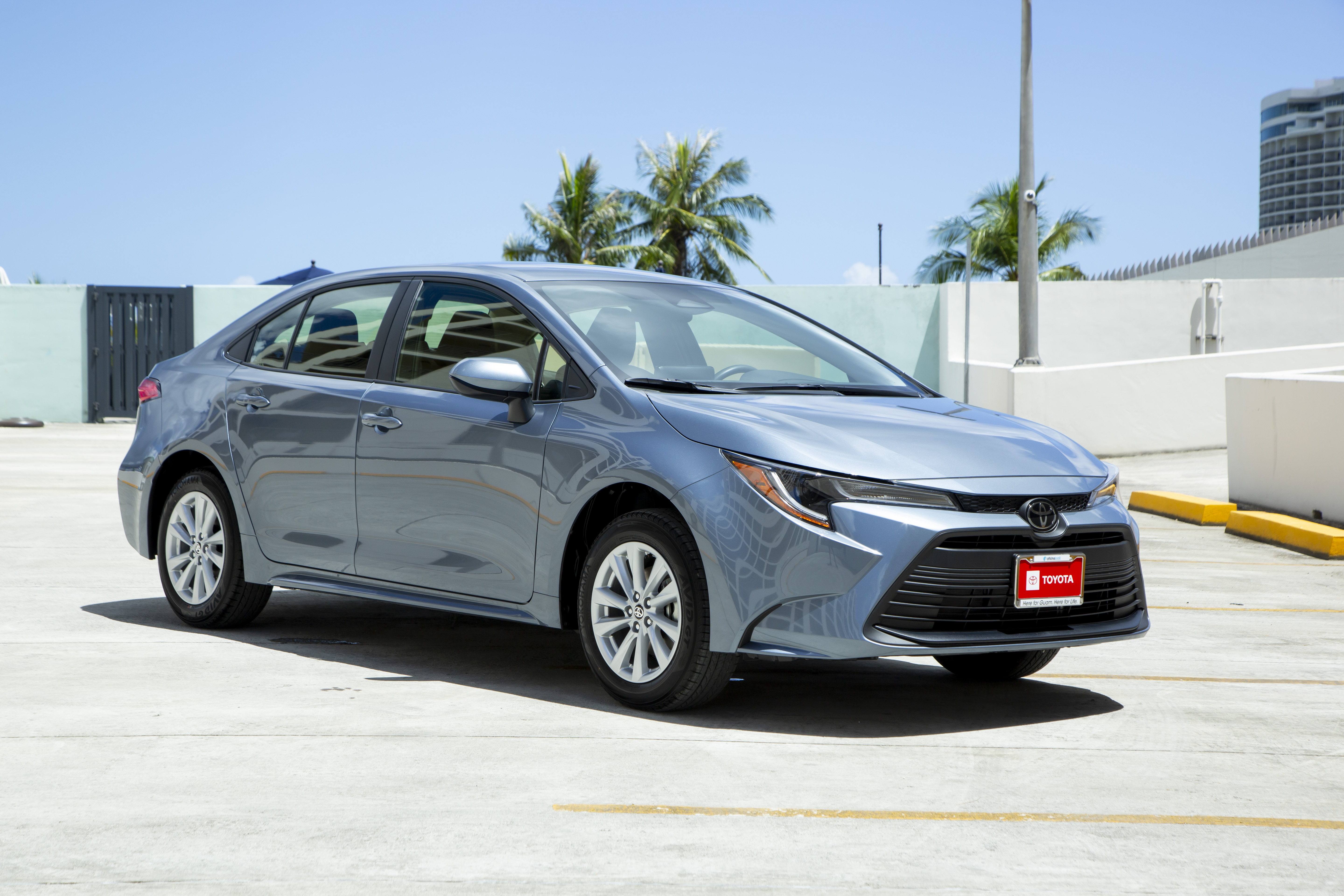 At AK Saipan, select from the Corolla LE, FX, or XSE. All three models come with Toyota Safety Sense 3.0, which includes pre-collision system with pedestrian detection, practice driving assist, lane departure alert with steering assist, automatic high beams, road sign assist, and more.