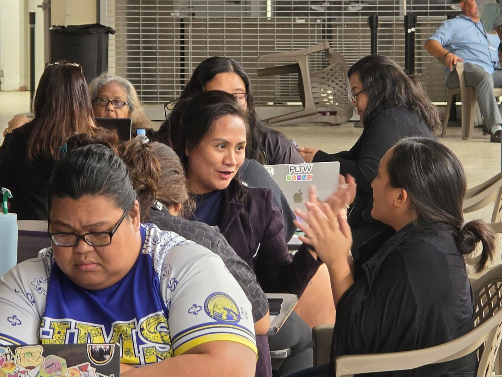 K-12 classroom teachers brainstorm during a training session.