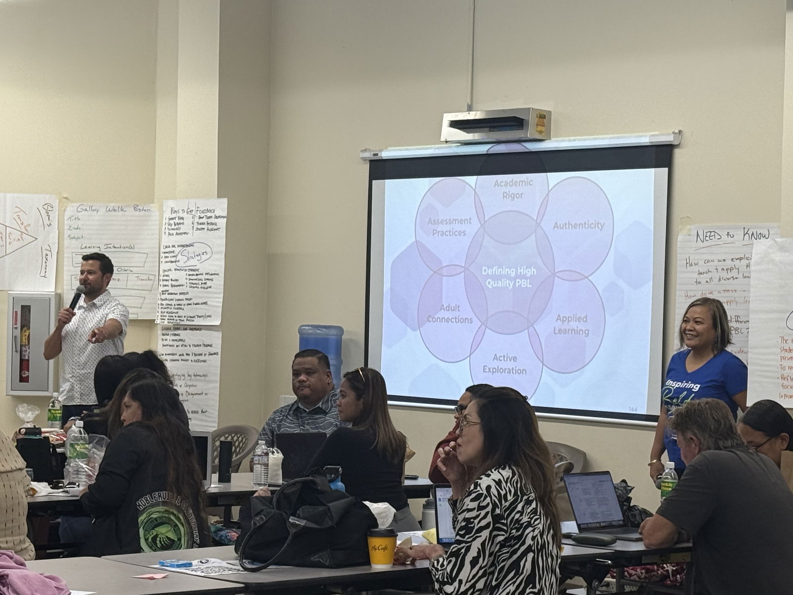 K-12 PSS educators present their recommended strategies as part of an intensive three-day Project-Based Learning session.