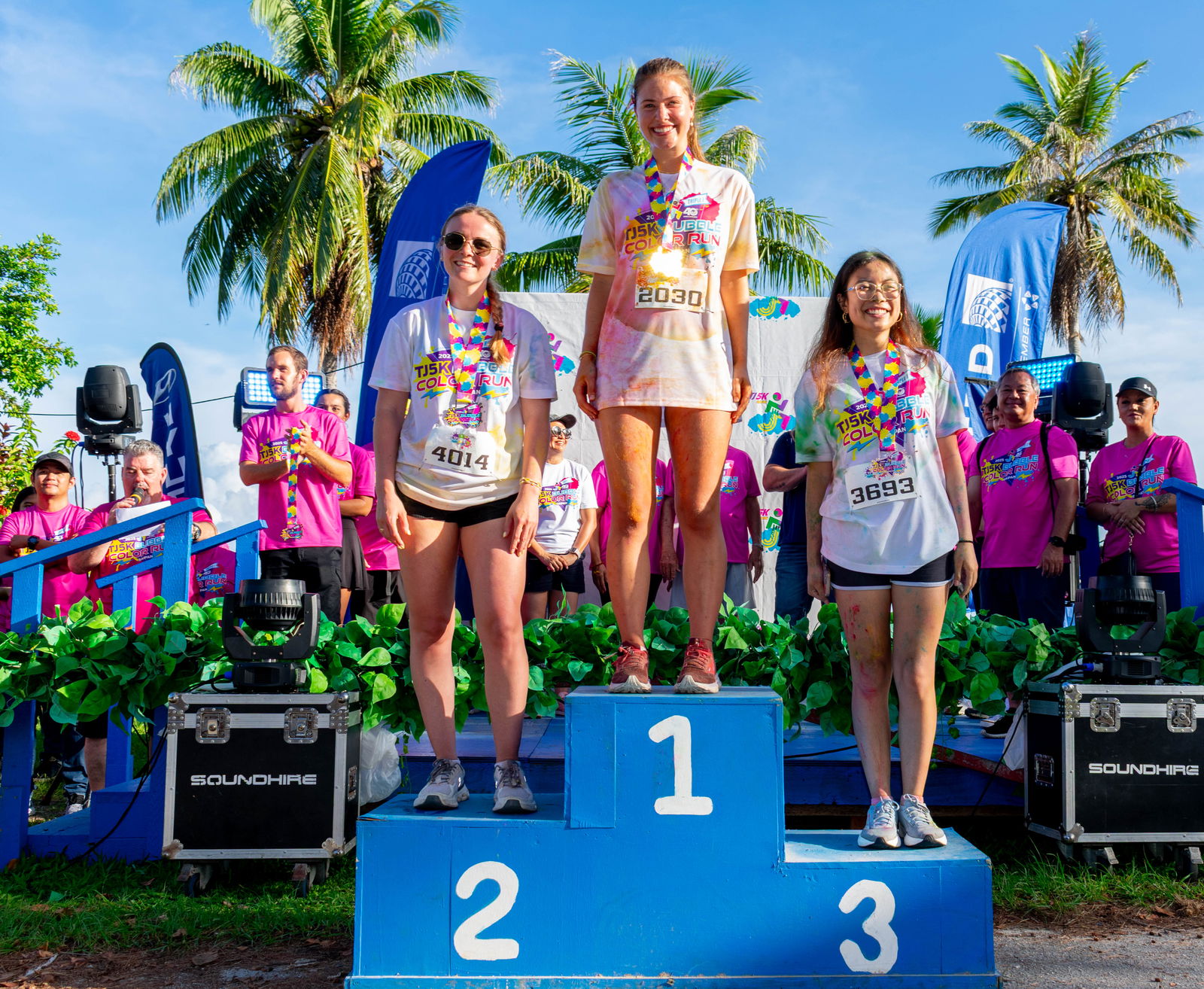 Raisse Urbon, Julia Chabul, and Victoria Santos are the top three finishers in the women's 20-29 age group.