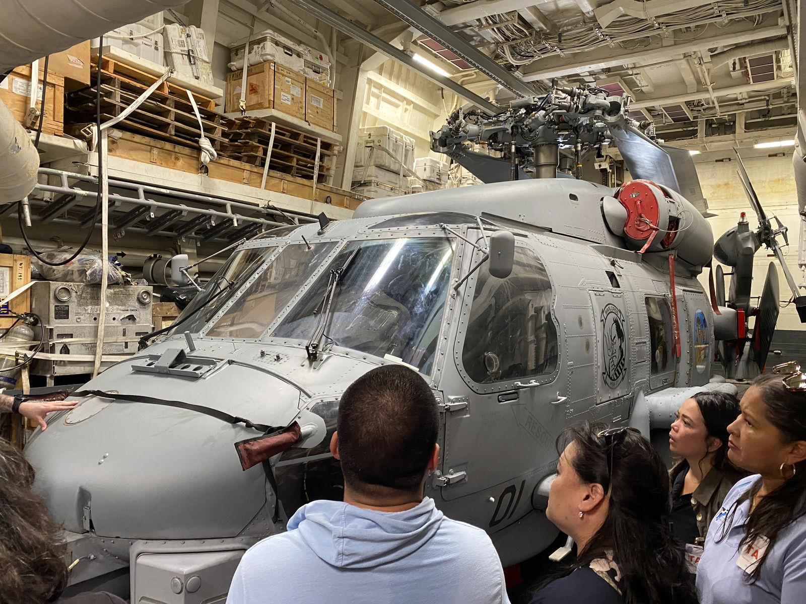 According to Chief Warrant Officer Abner Muniz, the helicopters aboard the USS Shoup are capable of search and rescue, as well as anti-submarine missions.