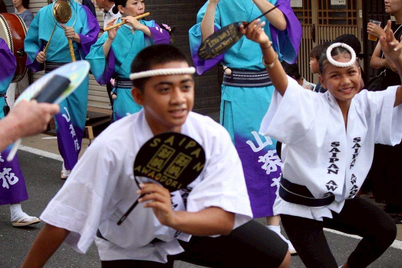 Leon Wabol and Julianne Metttao perform at the Kasei Awaodori Festival in Tokyo.
