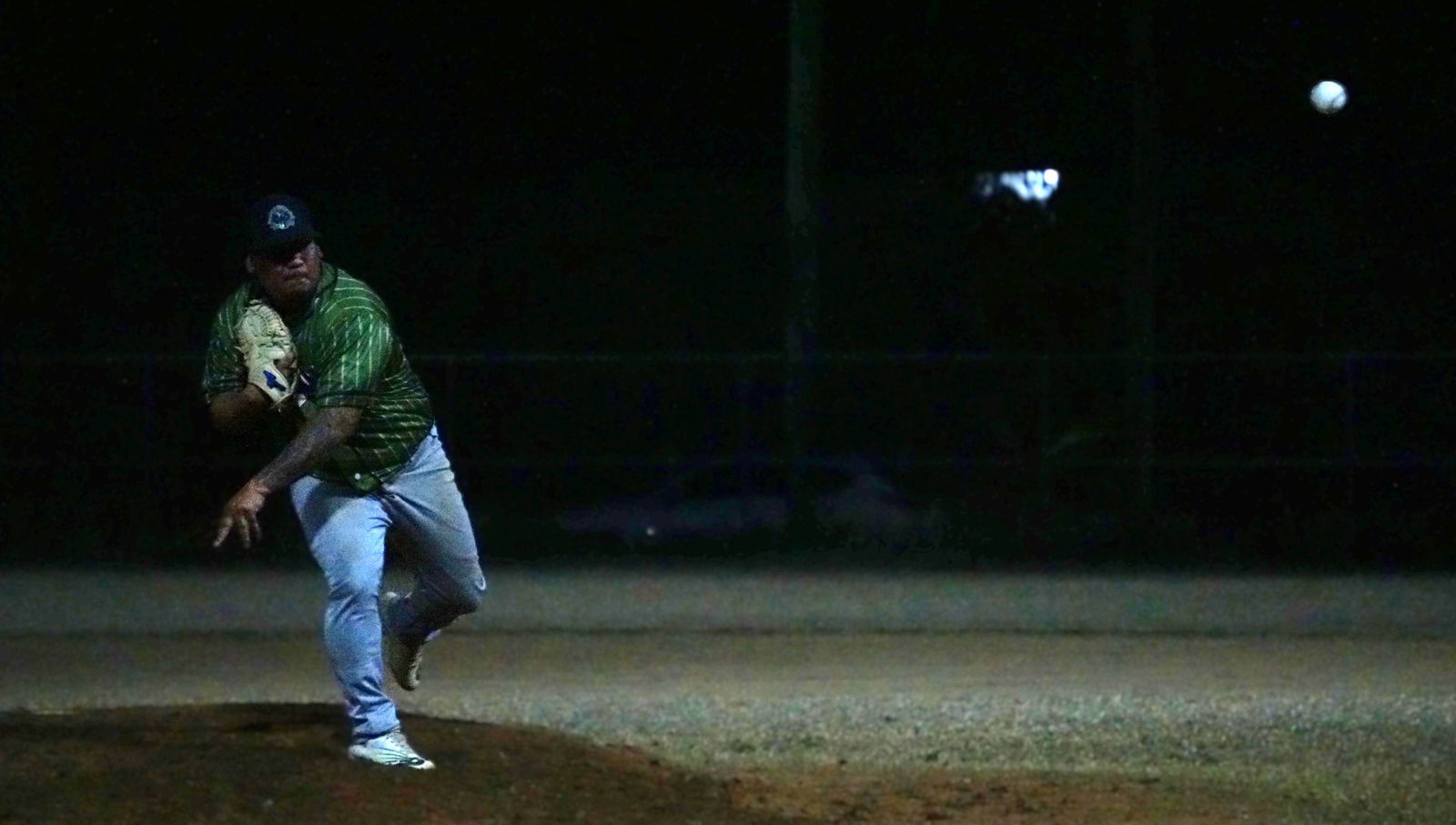 D-9ers’ Joe Atalig pitches during a 2025 Saipan Baseball League game at the Francisco "Tan Ko" Palacios Baseball Field.Photo by James F. Sablan Jr.  
