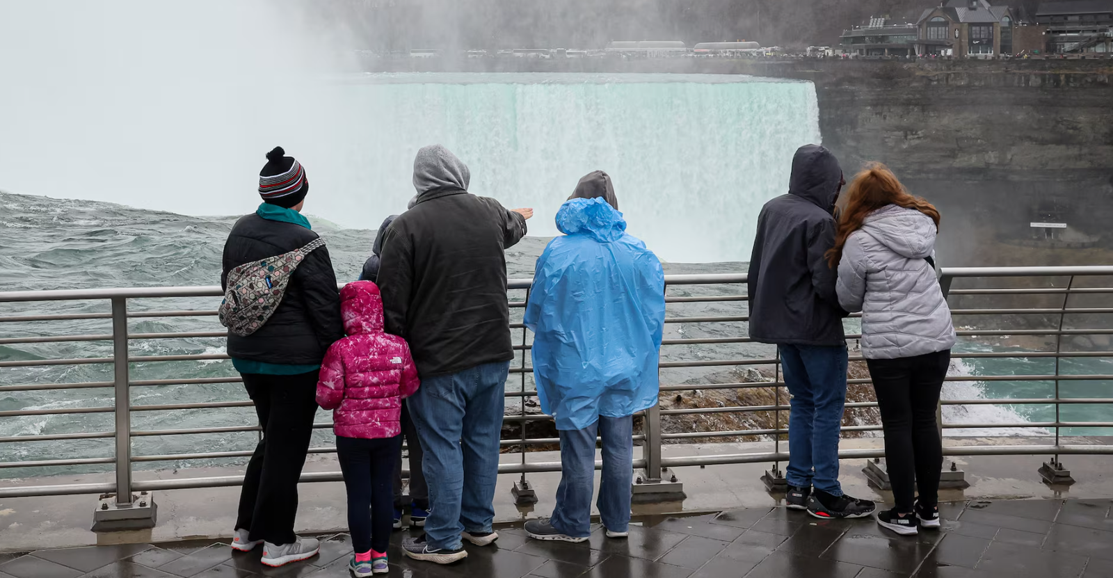 Tourists look at the Horseshoe Falls, ahead of the Solar Eclipse that will take place across parts of the United States and Canada on April 8, at Niagara Falls, New York, April 5, 2024.REUTERS 