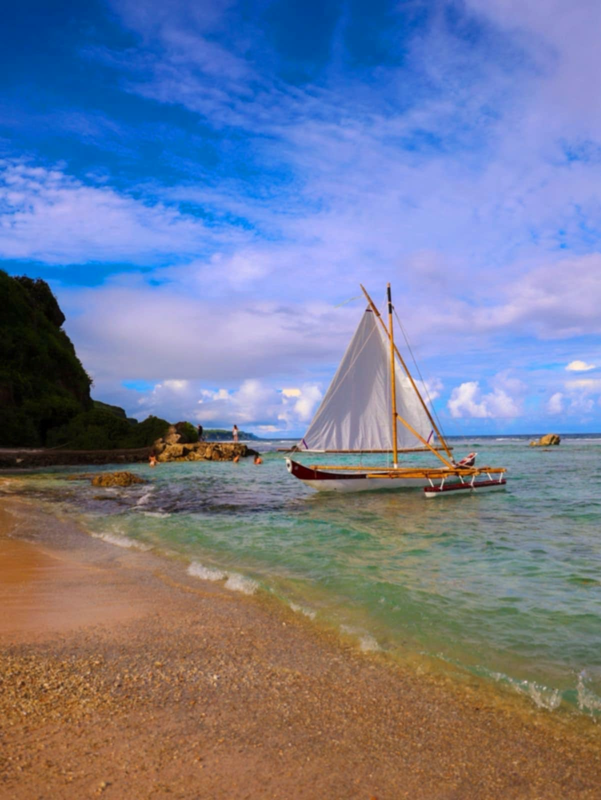 The new canoe was fabricated on Guam.