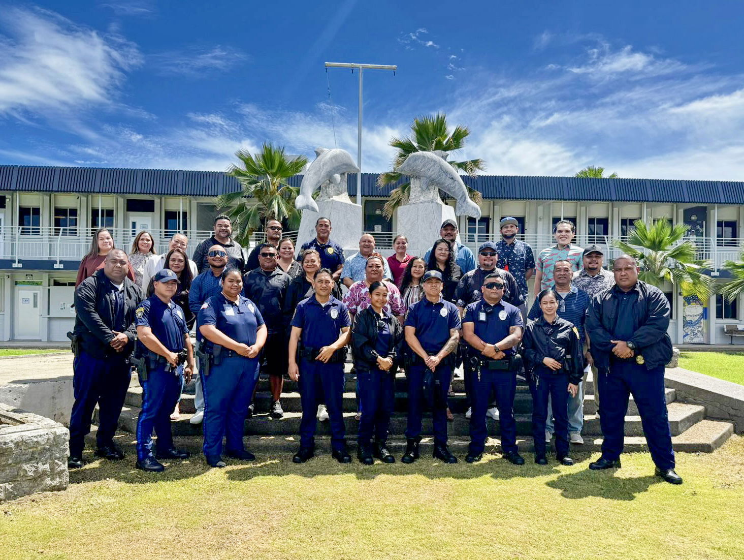 On Wednesday, Aug. 13, the Public School System and the Department of Public Safety introduced nine school resource officers during a professional development session at Marianas High School. A memorandum of understanding between PSS and DPS revived the SRO program. PSS photo