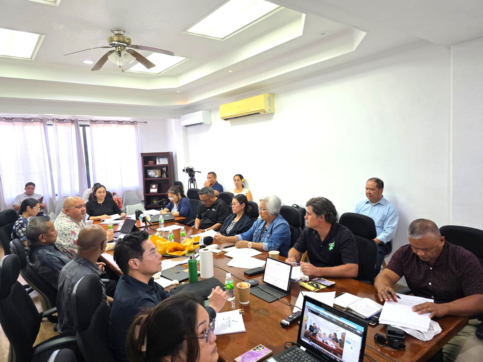 The Marianas Visitors Authority board of directors met on Thursday with MVA management.Photo by Bryan Manabat