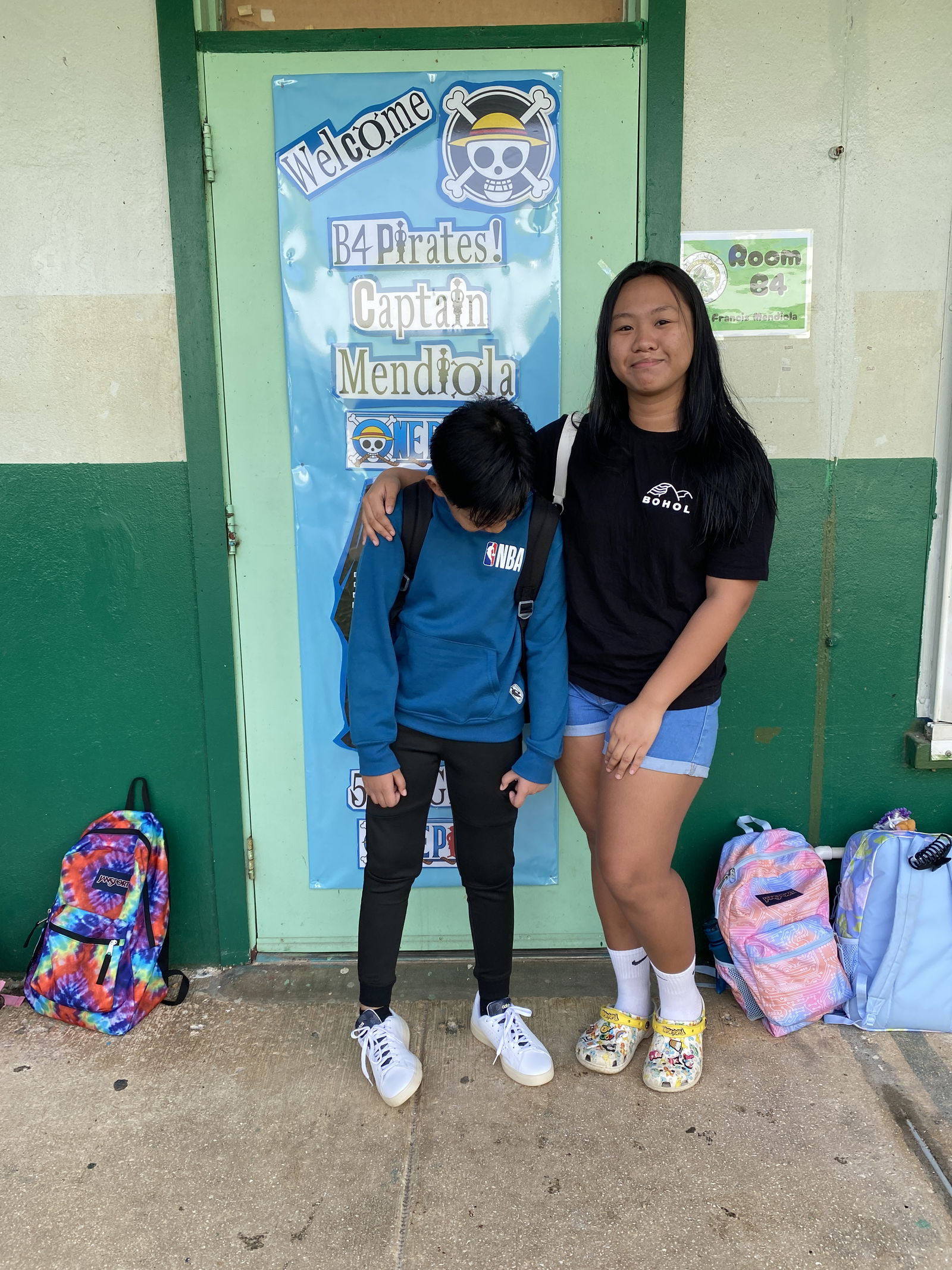 Shy 5th grader and avid Roblox fan Jacob Torregosa, left, with his sister Lallayne Torregosa.