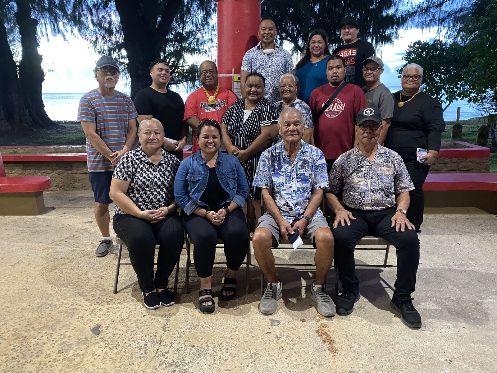 Front row, seated from left, Carmen Pangelinan, Grace Naputi, Juan Tenorio and Daniel Quitugua.