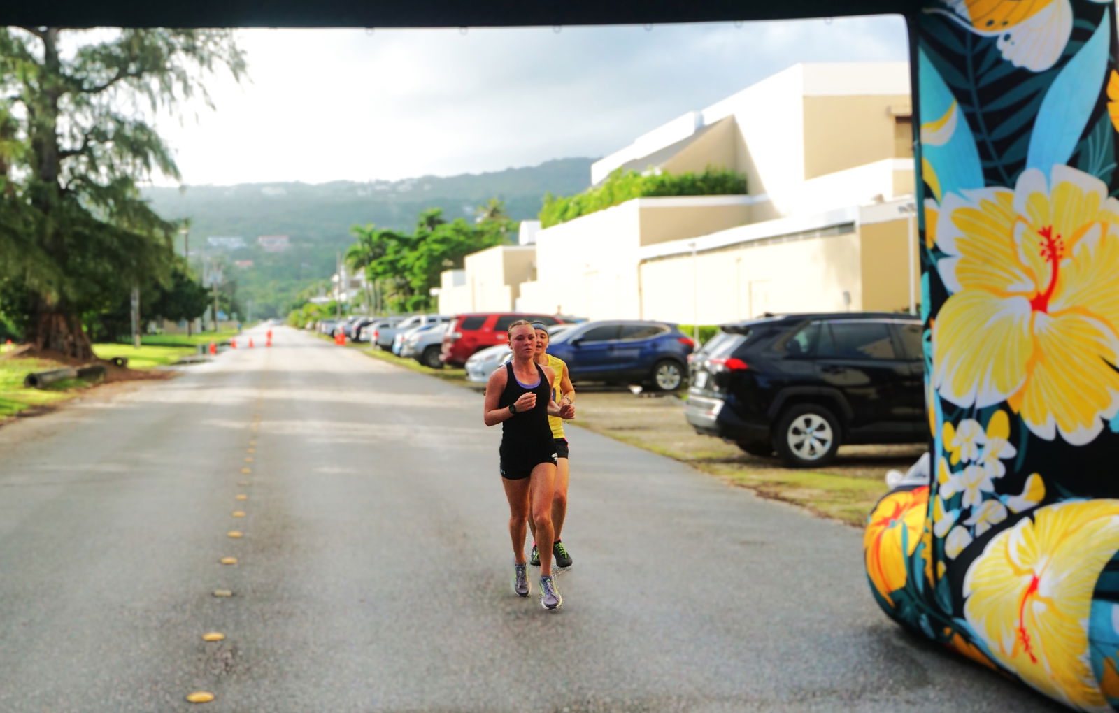 Addalee Taflinger leads the women's 10K category of the Run Saipan Half Marathon 2025 on Saturday morning.Photos by James F. Sablan Jr.