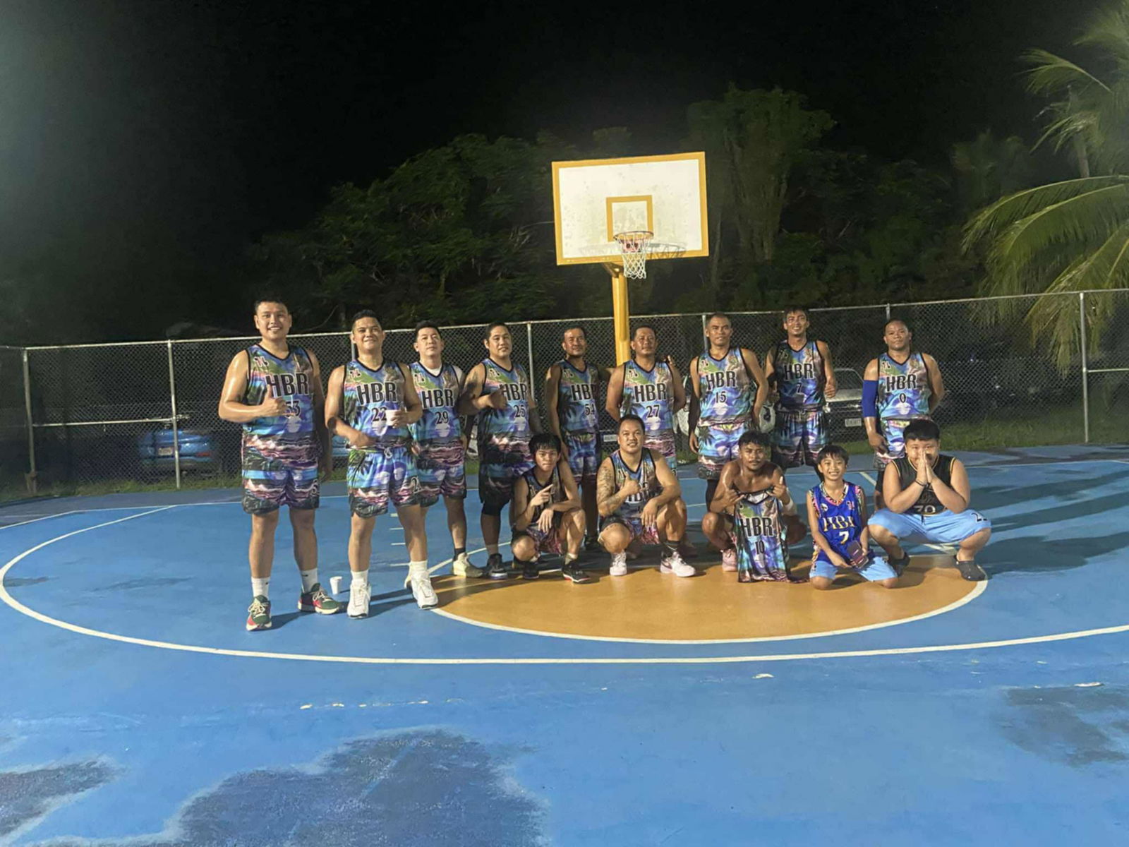 HBR players pose for a group photo after defeating Jacob's in the E-Sports CNMI Invitational Basketball League 2025 at the Gualo Rai Basketball Court on Saturday night.Contributed photo