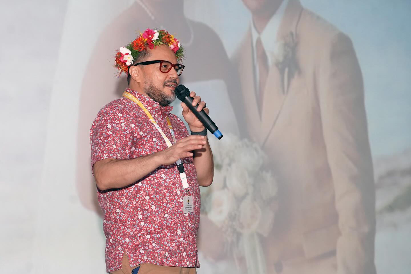 NMC President Galvin Deleon Guerrero at the Marianas History Conference.Office of the Guam Governor Photo